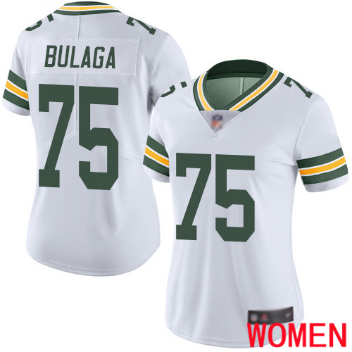 Green Bay Packers Limited White Women 75 Bulaga Bryan Road Jersey Nike NFL Vapor Untouchable